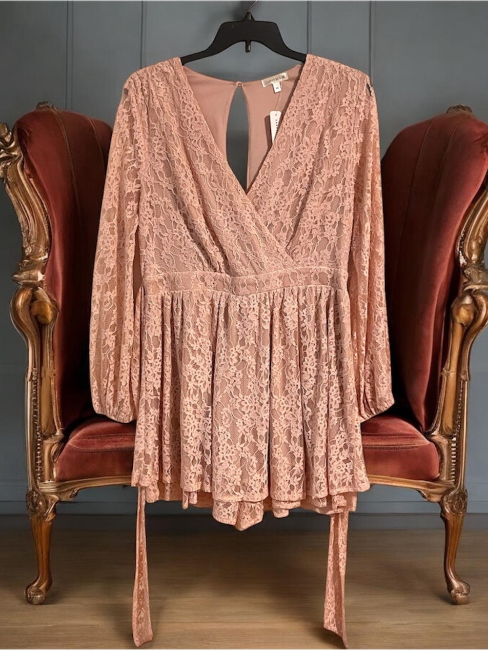 Elegant Blush Pink Lace Shorts/Jumpsuit